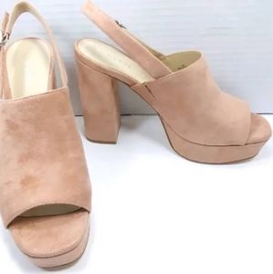 GUESS Caleesy Rose Faux Suede Platform Sandals